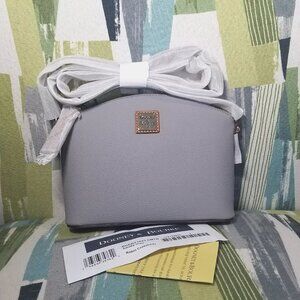 Dooney & Bourke Kirby Robin Crossbody Pebbled Leather Shoulder Purse Smoke Gray